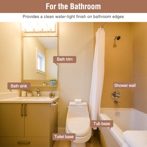Clear Caulk Tape Self Adhesive, DIY Home Improvement Decor Bathroom & Kitchen Waterproof Caulking Tape for Sinks Tubs Showers Counters Back Splash Wall Contact Paper Peel & Stick Easy Installation - style: Clear-1.5IN-10.5FT