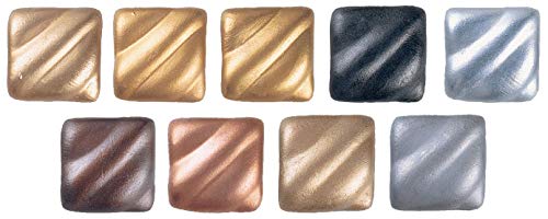 Amaco Rub 'N Buff Wax Metallic Finish, 9 Color Assortment (Gold Leaf, Antique, Grecian, Autumn & European Gold, Ebony, Silver Leaf, Spanish Copper, Pewter)