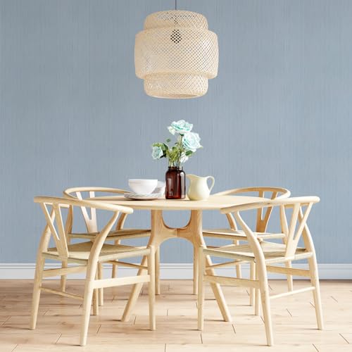 Blue Grasscloth Peel and Stick Wallpaper Texture Contact Paper A Set of 15.7" X 1200" Self-Adhesive Linen Removable Wallpaper Cabinets Counter Top Liners - color: Blue, size: 15.7" x 1200"