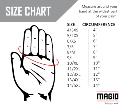 MAGID ROC Scratch-Resistant Fingertip Work Gloves, 12 Pair, PU58 - size: 9/L, style: 12 Pairs