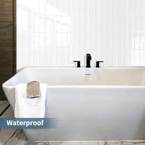 White Backsplash Tile Peel and Stick for Kitchen Wall,Subway 10-Sheet - color: Pure White