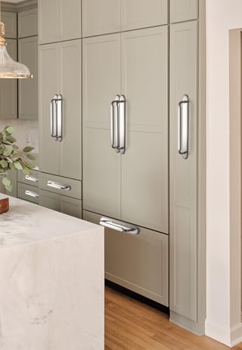 Goo-Ki 2 Pack Brushed Satin Nickel Bar Cabinet Pulls with Backplate, 5 Inch Hole Center Kitchen Drawer Handles with Spacer Zinc Alloy Solid Hardwar - color: Brushed Satin Nickel, size: 5" Hole Center