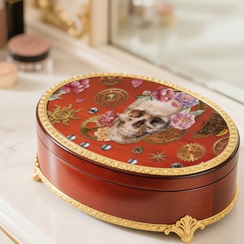 OLYCRAFT 3Pcs Retro Skull Rub on Transfers for Furniture and Crafts 6x12 Inch Sheep Skull Furniture Decals Decor Gears Transfer Stickers with 1pc Scraper for Glass Cups Cabinets DIY Home Decor - style: Skull