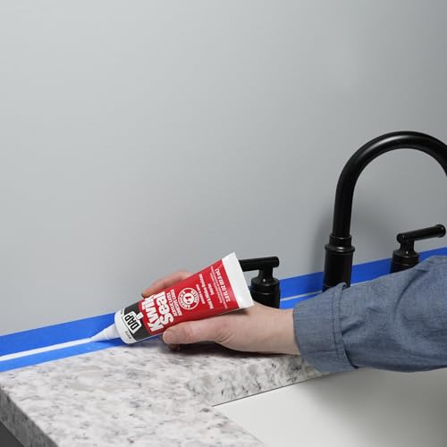 DAP Kwik Seal Kitchen & Bath Adhesive Caulk, White, 2.8 oz (7079800954) - size: 2.8 oz