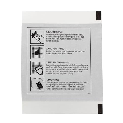 GORILLA Durable Wall Repair Patch, 4x4, for Walls & Ceilings