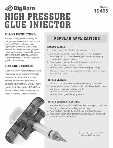 Big Horn 19405 High Pressure Glue Injector