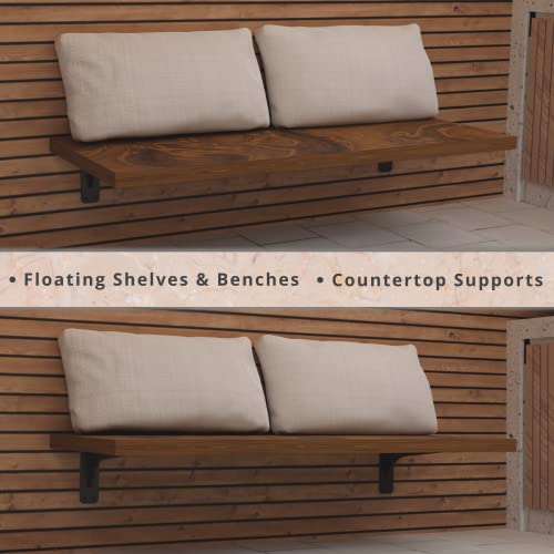 Starby Gladiator Series Solid Heavy Duty Welded 500 Lb Low Profile Granite Countertop Support Shelf Brackets Floating Shelf Discrete Slim 500 LB Capacity (2 Pack) (7" x 15" x 2.5") - size: 7" x 15" x 2.5"