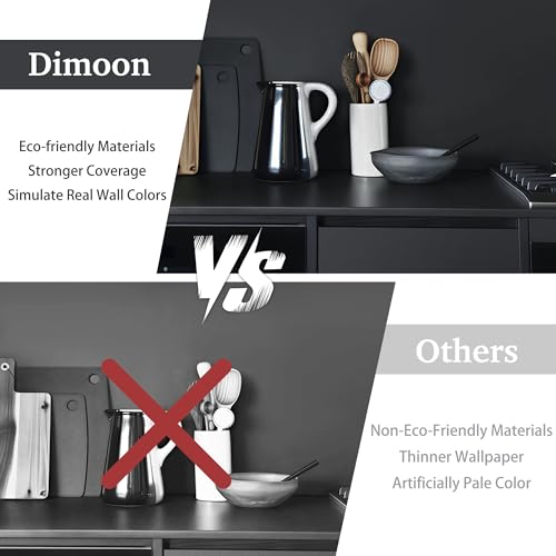 Dimoon 17.7''x236'' Peel and Stick Wallpaper Dark Grey Contact Paper for New Environmentally Friendly Materials Thickening Upgrade Embossed Renter Friendly Gray Wall Modern Vinyl Countertop Bedroom - color: Dark Gray, size: 17.7" x 236"
