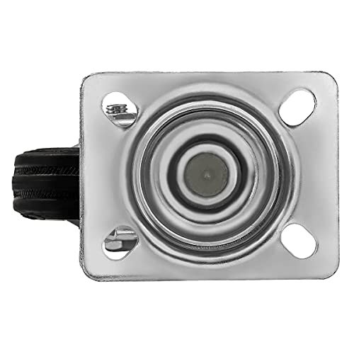 4 Pack 3" Swivel Caster Wheels Rubber Base with Top Plate & Bearing Heavy Duty - size: 3 inches - 4 pack - No Brake