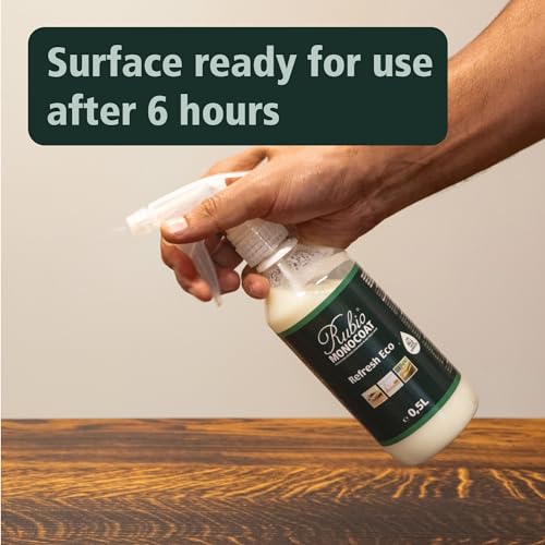 Rubio Monocoat Refresh Eco, 500 ft² | Clear Wood Maintenance Spray for Indoor Use | Ready-to-Use Treatment for Wood Tables, Cabinets & Furniture Treated with Oil | 0.5 Liter - size: 0.5 liters