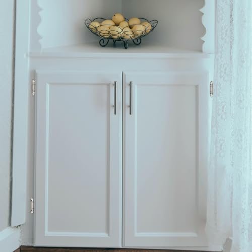 Brushed Nickel Cabinet Hinges, 1/2 Inch Overlay, 4 Pack(2 Pairs) - color: Brushed Nickel