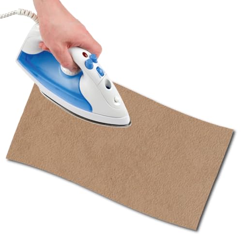 USIT, 1pc Iron-On Mock Suede Repair Patch, 24"x9", Ideal for Repairing Trousers, Jackets and Shirts, Unalterable Dyes, Beige - color: Beige, size: 23x60 cm
