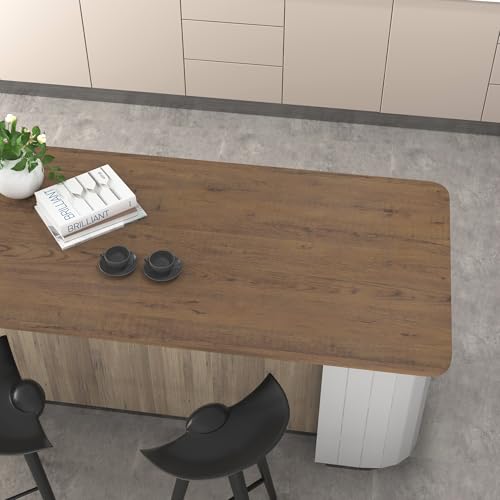 Boobest Large Size 48"x196" Brown Wood Wallpaper Peel and Stick - color: Brown, size: 48" x 196.8"