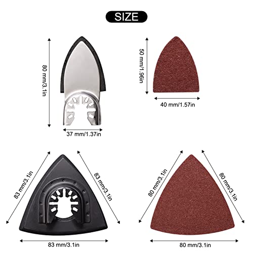 105PCS Oscillating Tool Detail Sanding Pads Kit, 3Pcs Triangle and 2Pcs Finger Sanding Pad, 100Pcs Multitool Sandpaper, Grit Fit for Finishing Wood Sanding Plaster - size: 105 pcs Triangle and Finger Sanding Pads