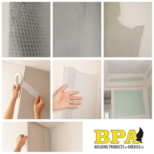 BPA Mesh Drywall Tape, 2 Inch x 300 Ft Roll – Self-Adhesive Fiberglass Joint Tape for Drywall Repair, Cracks, and Wall Reinforcement (Pack of 2) - size: 8 inches (Pack of 2)