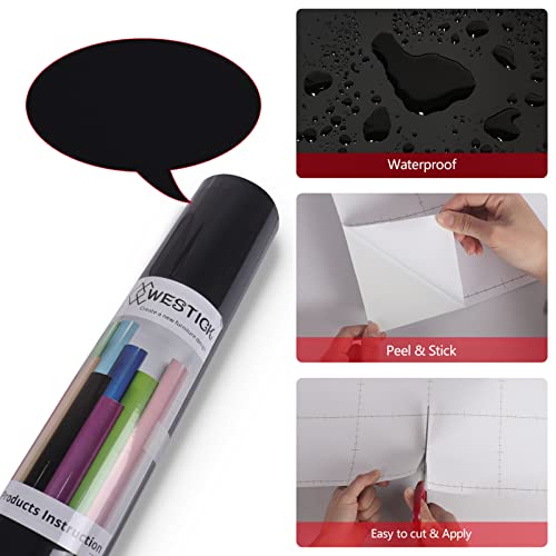 WESTICK Matte Black Wallpaper Peel and Stick Modern Black Contact Paper - color: 1. Black, size: 15.8" x 78"