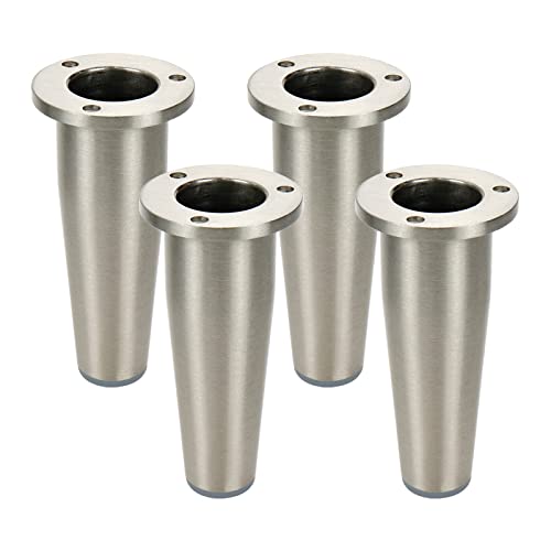 Metal Furniture Leg, 4 Inch Brushed Satin, 4Pcs
