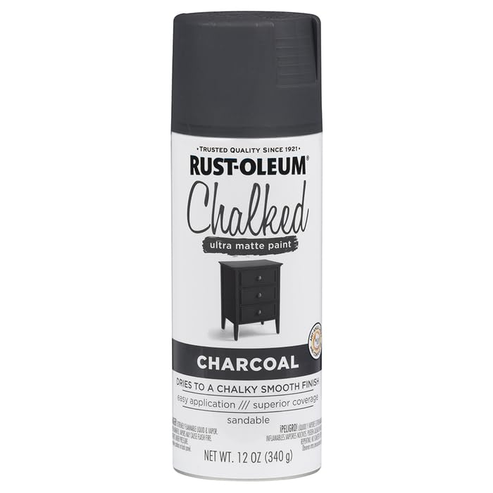 6-Pack of 12 oz Rust-Oleum Brands 302590 Matte Charcoal Chalked Matte Spray Paint