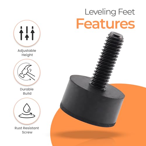 5/16 Rubber Adjustable Furniture Leveler,16 Pack Leveling Feet Screws in Threaded, Feet Levelers Screw On Furniture Glide Leveling for Table, Chair, Furniture Legs - size: 5/16 Thread, 16 Pack