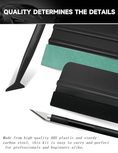Window Tint Kit, Auto Vinyl Wrap Tools– Craft Knife with 5 Replacement Blades, Window Tinting Squeegee, Ideal for Car Window Tint, Decorative Film and Wallpaper Application