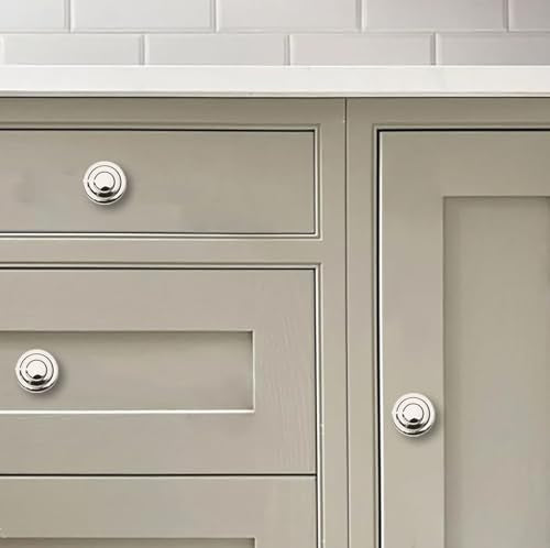 khtumeware 10 Pack 1-1/4 Inch(32mm) Polished Nickel Round Cabinet Knobs Heavy Duty Soild Cabinet Knobs Kitchen Cabinet Hardware for Cupboard Drawer Handles - color: Polished Nickel, size: 1-1/4"(32mm)Diameter