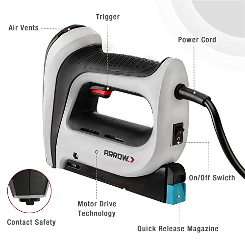Arrow Electric Staple Gun Kit with 3750 Pieces T50 Staples, T50ACD