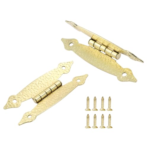 Murtenze 3.5 Inch Gold Antique H Hinges, 4 Pack - color: Gold