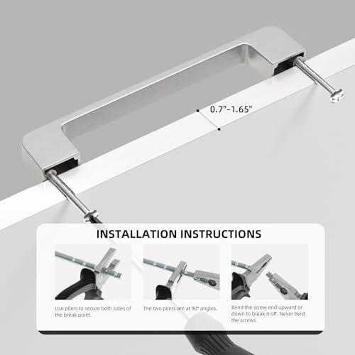 Brushed Nickel Cabinet Pulls 3 Inch Nickel Cabinet Handles 10 Pack - color: Brushed Nickel, size: 3 Inch (76 mm) Hole Centers