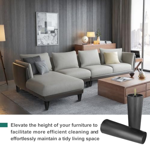 4pcs Plastic Furniture Legs 8" with T-Nuts, M8-1.25 Thread Bolt - size: 8 Inch, M8-1.25 Metric Thread Bolts