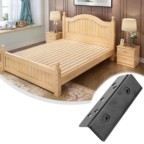 2PCS Heavy-Duty Frame Column Brackets Black Double-Hook Groove