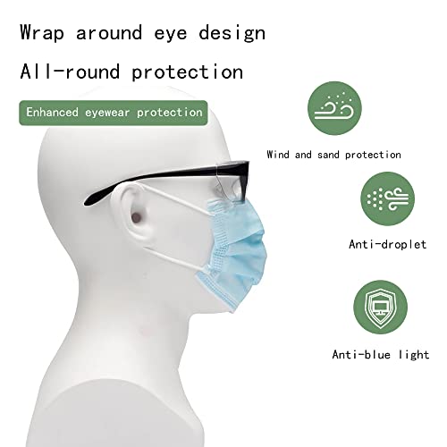 SooGree Safety Goggles Glasses Anti-pollen Dust Scratch Protective Eyewear Detachable Lens Myopia Frame - color: Tea