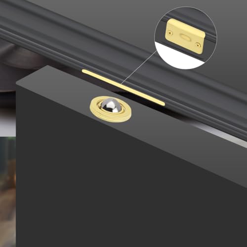 HOMOTEK 4 Pack Drive in Ball Catch with Strike Plate for Closet Doors, Bright Brass, 13/16 Inch x 1-1/8 Inchs,Die-cast, Adjustable Tension Ball - color: Gold