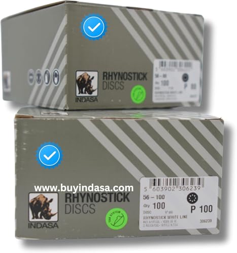5 inch RhynoStick 8-Hole White Line Sticky Discs 100 Discs 150 Grit - style: 150 Grit