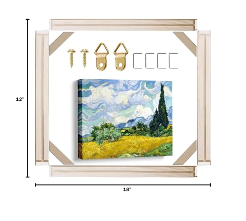 Canvas Stretcher Bars 12x18 Inch Frame Kit, Available in 25+ size Wood Stretcher Bars for Home and Office, Gallery Wrap Wall Arts Supply for Oil Painting, Poster, Picture & Paint by Numbers - size: 12" x 18"