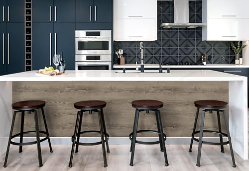 GloryTik 118"X17.7" Grey Brown Wood Grain Contact Paper Faux Wood Peel and Stick Wallpaper Wood Removable Self Adhesive Waterproof Wallpaper - color: Grey Brown, size: 17.7" x 118"