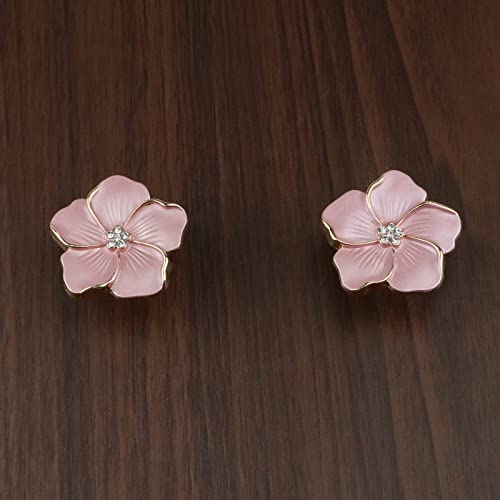 Geesatis Petal Flower Knobs,Pink Flower Knobs,Five Petal Drawer Pull,4 pcs - style: B-Pink