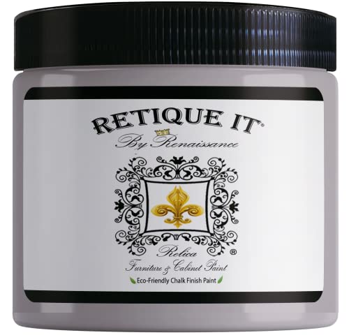 Retique It Chalk Furniture Paint by Renaissance DIY, 16 oz (Pint), 04 Dove Grey - color: 04 Dove Grey, size: 1 Count (Pack of 1)