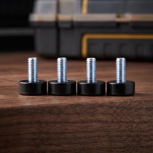 4 Pack Adjustable Furniture Levelers, 3/8"-16 UNC Threaded Leveling Feet for Tables, Chairs, Cabinets, Shelving, Sofa – Heavy Duty Floor Protectors - size: 4pcs 3/8"-16 UNC