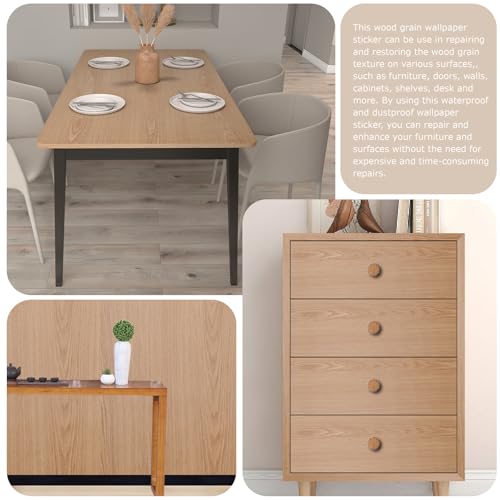 Wood Grain Contact Paper Peel and Stick Wallpaper Self Adhesive Wall Paper for Furniture Countertop Drawer Shelf Liner Cabinet Waterproof Easy to Clean 11.8" X 393" - color: Teak, size: 11.8"W x 393"L
