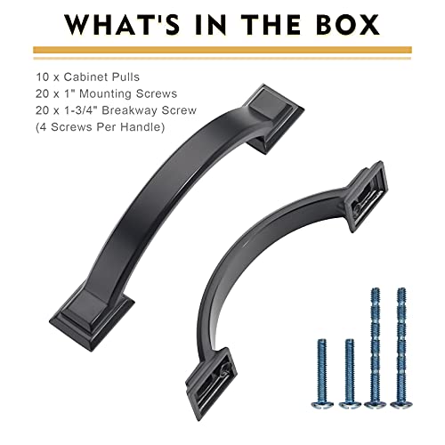 10 Pack 3 inch Cabinet Pulls Matte Black Cabinet Handles Drawer Pulls for Kitchen Cabinet Cupboard - color: Matte Black, size: 3 inch(76mm), style: 10 Pack