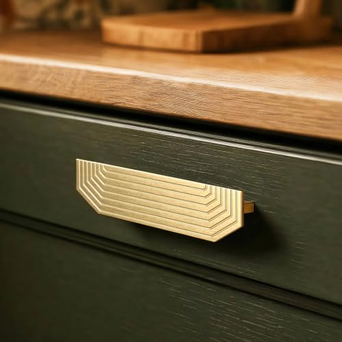 BaiNong 2 Pack Gold Drawer Pulls 5.5" Cabinet Handles Traditional Retro - color: 2 Pack 5.5" Polygon