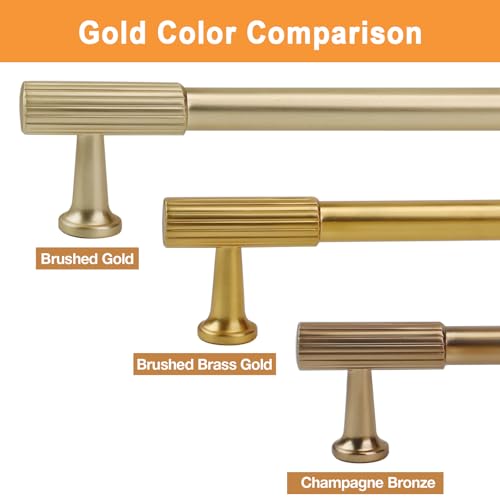 VEHCIL 20 Pack Brushed Gold Cabinet Handles, 5" Kitchen Cabinet Pulls Drawer Dresser Handles Cabinet Hardware for Kitchen Cupboard, Solid Zinc Alloy - color: Brushed Light Gold (20PACK), size: 5 Inch Hole Center