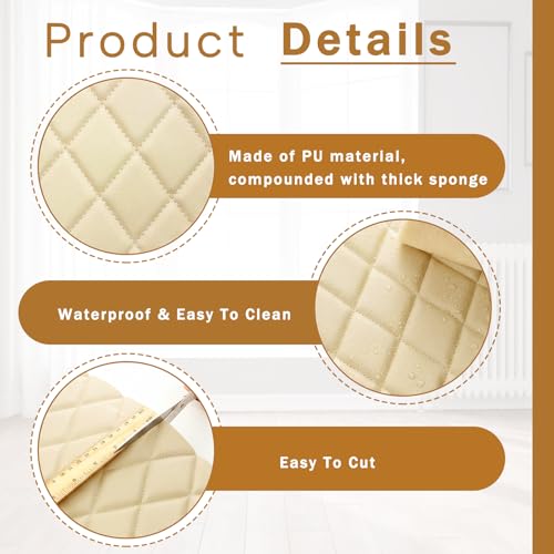 SmoothNovelty 2.1 Yards Vinyl Headliner Material, Champagne Beige - color: Champagne Beige, size: 2.1 Yards