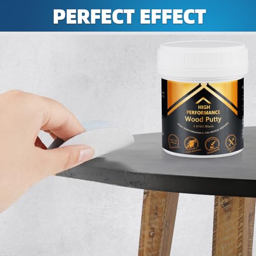 Deuvuo Black Wood Filler, High-Performance Black Wood Putty,Paintable & Sandable Black Black Wood Filler Epoxy - Quickly Fix Wood Cracks And Blemishes With Wood Hole Filler (32Oz) - color: 32oz Black