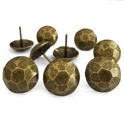 60PCS Large Round 1-inch Antique Brass Upholstery Tacks,D25mmxL25mm QG - color: 25mm Brass Turtle