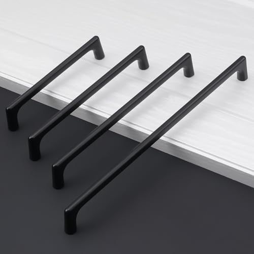 10 Pack 6.3 inch Matte Black Kitchen Cabinet Handles - color: Matte Black, size: 6-1/4 inch Hole Center