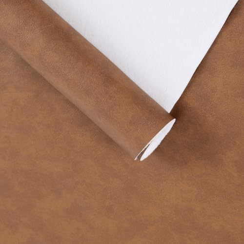 Faux Leather Vinyl Upholstery Fabric by The Yard 1.3mm Thick 55" x 180" - color: Brown, size: 5 Yards