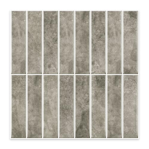 Alwayspon 10 Sheets 12x12inch Brown 3D Vinyl Backsplash Tiles, Self-Adhesive Peel and Stick Wall Tile Stickers Stick on Subway Tiles for Kitchen Bathroom Wall - color: Brown