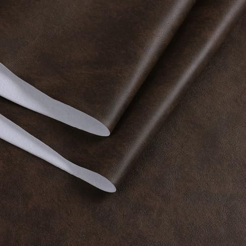 Faux Leather Vinyl Upholstery Fabric by The Yard 1.3mm Thicken 8 Yards - color: Cocoa, size: 8 Yards