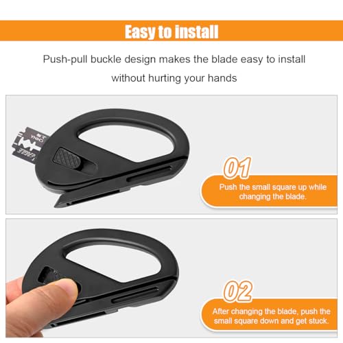 2PCS Wrapping Paper Cutter, Snitty Safety Vinyl Film Cutting Tool with Blade, Carbon Fiber Utility Knife, Craft Knife, Suitable for Window Tint Car Wrap, Craft Making - color: Black